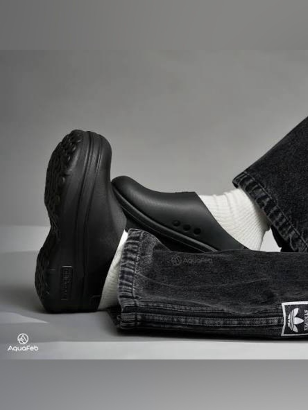 Adidas Originals AdiFOM Stan Mule IE4626 Black Slip-On Rubber Clog Womens size